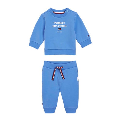 Tommy Hilfiger sweater + joggingbroek lichtroze Shirt + broek Blauw Logo