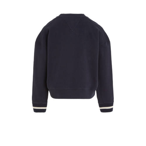 Tommy Hilfiger sweater MONOTYPE met tekst donkerblauw Tekst 104