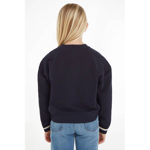 Tommy Hilfiger sweater MONOTYPE met tekst donkerblauw Tekst 104