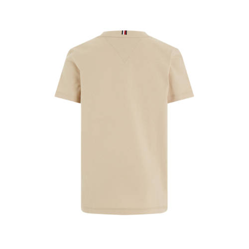 Tommy Hilfiger T-shirt met logo beige Katoen Ronde hals 104