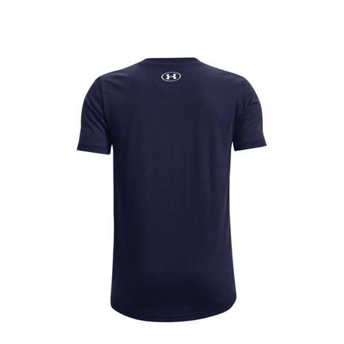Under Armour sportshirt donkerblauw Sport t-shirt Jongens Katoen Ronde hals 164