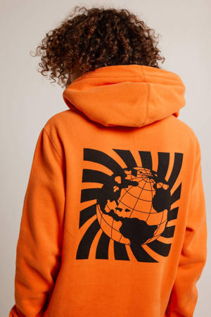 hoodie Stern met backprint oranje/zwart