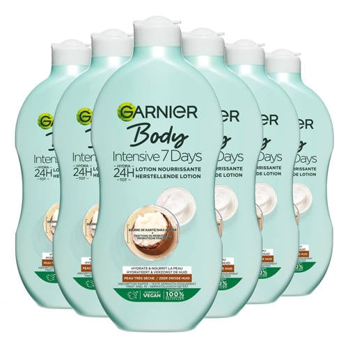 Garnier Body Intensive 7 Days herstellende bodylotion met Karitéboter en Probiotica - voordeelverpakking - 6 x 400 ml Bodylotion & -creme