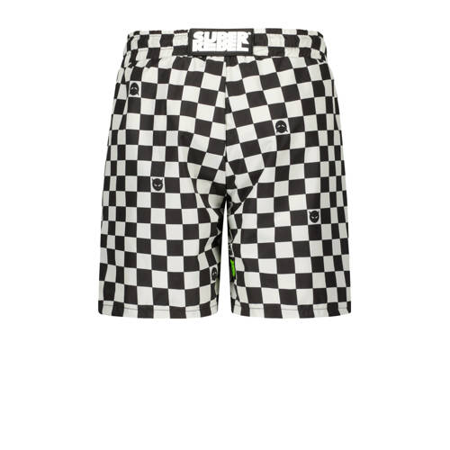 SuperRebel zwemshort blauw wit Zwart Jongens Polyester Ruit 128