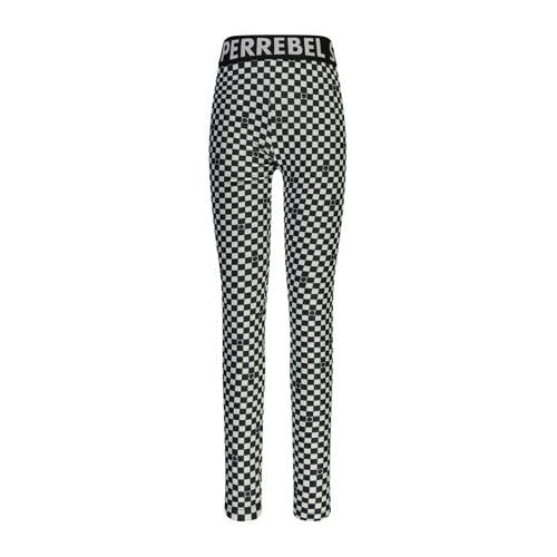 SuperRebel legging zwart/wit Broek Meisjes Polyester All over print