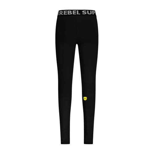 SuperRebel legging zwart Broek Meisjes Gerecycled polyester Effen 140