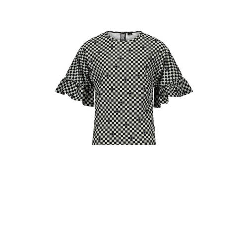 SuperRebel T-shirt Benica zwart/wit Meisjes Polyester Ronde hals Meerkleurig