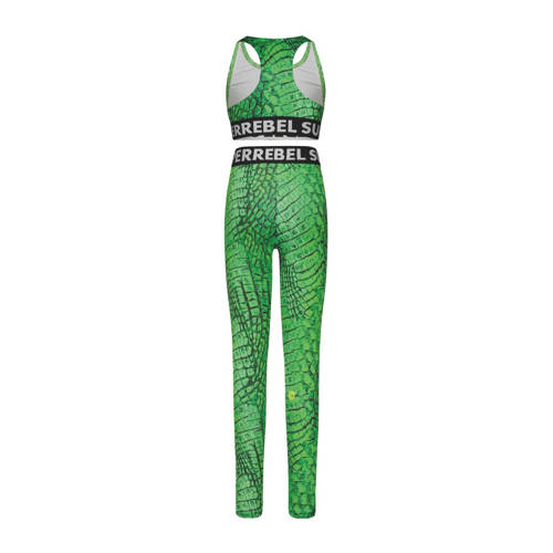SuperRebel top + legging Athens groen Shirt + broek Meisjes Polyester Ronde hals 116