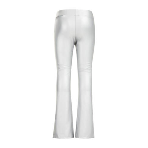 WE Fashion metallic flared broek zilver Meisjes Polyester 104