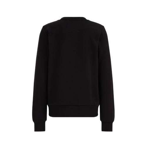 WE Fashion sweater met printopdruk en pailletten zwart wit rood Printopdruk 110 116