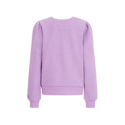 WE Fashion sweater met printopdruk lila Paars Printopdruk 110 116