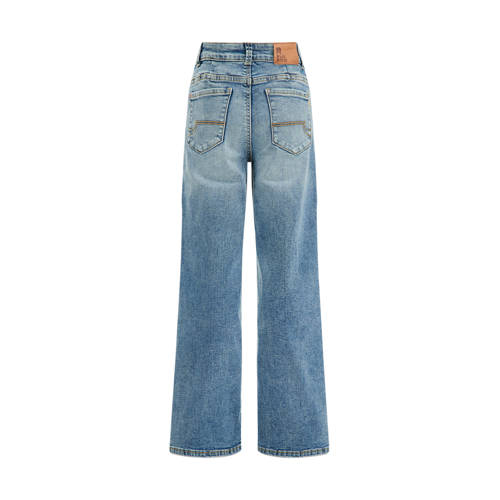 WE Fashion Blue Ridge high waist loose fit jeans green cast denim Blauw 122