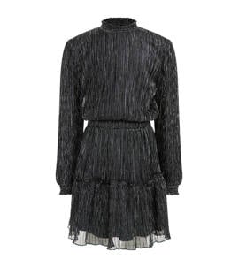 WE Fashion semi-transparante jurk met glitters zwart/zilver