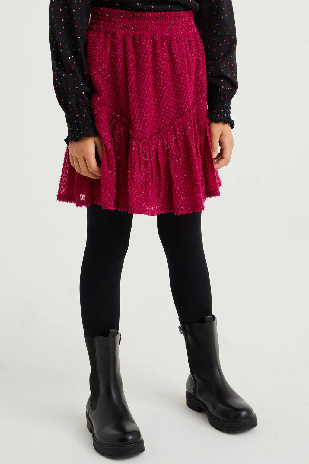 Colourful Rebel jurk Suze Marker Ruffle Mini Dress met ruches zwart