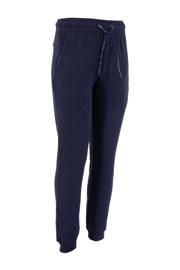 thumbnail: Donkerblauwe jongens en meisjes Reece joggingbroek van katoen met elastische tailleband met koord