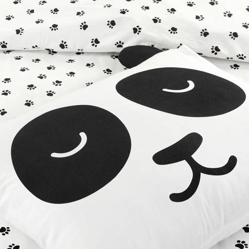 NOUS Kids katoenen dekbedovertrek peuter Panda (120x150 cm) Wit Dierenprint