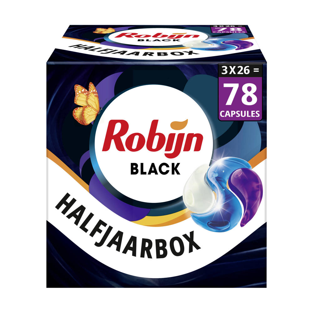 Robijn Classics Black Velvet 3-in-1 Wascapsules - 3 x 26 wasbeurten - Voordeelverpakking - 78 wasbeurten