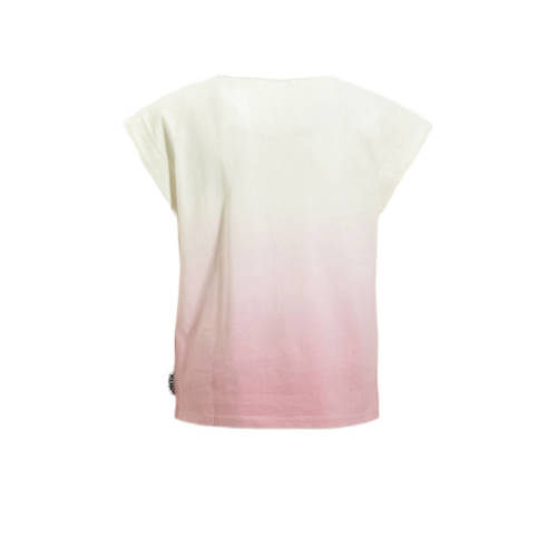 Me & My Monkey dip dye T-shirt Pluk wit roze Meisjes Katoen Ronde hals 98 104
