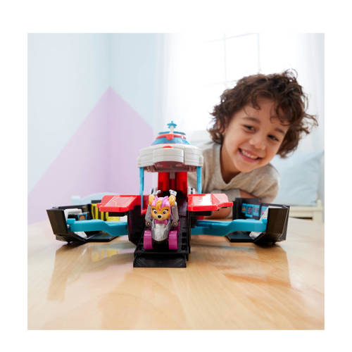 Paw Patrol The Mighty Movie Pup Squad Transformerend Vliegdekschip Hoofdkwartier Auto- speelset