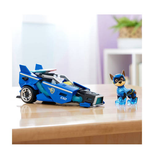 Paw Patrol The Mighty Movie Politiewagen met Chase-actiefiguur licht en geluid Auto- speelset