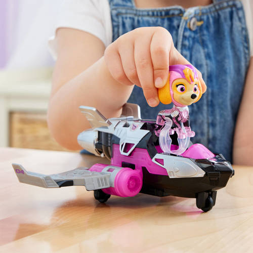 Paw Patrol The Mighty Movie Vliegtuig met licht en geluid met Skye Auto- speelset