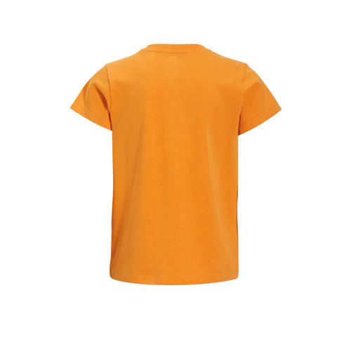 anytime basic T-shirt oranje Meisjes Katoen Ronde hals Effen 158 164