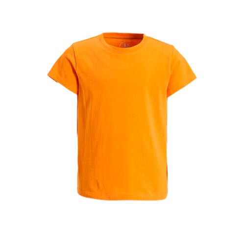 anytime basic T-shirt oranje Meisjes Katoen Ronde hals Effen