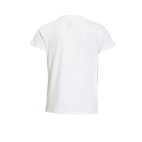 Anytime basic T-shirt wit Meisjes Katoen Ronde hals Effen 134 140