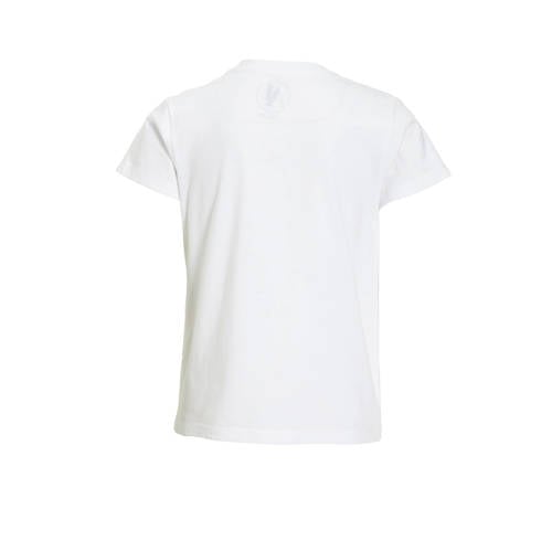 Anytime basic T-shirt wit Meisjes Katoen Ronde hals Effen 134 140