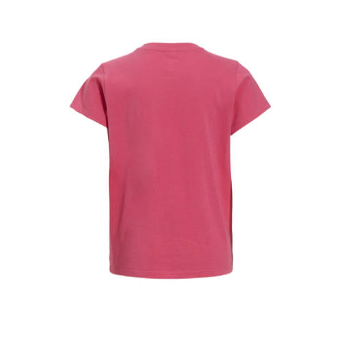 Anytime basic T-shirt roze Meisjes Katoen Ronde hals Effen 110 116