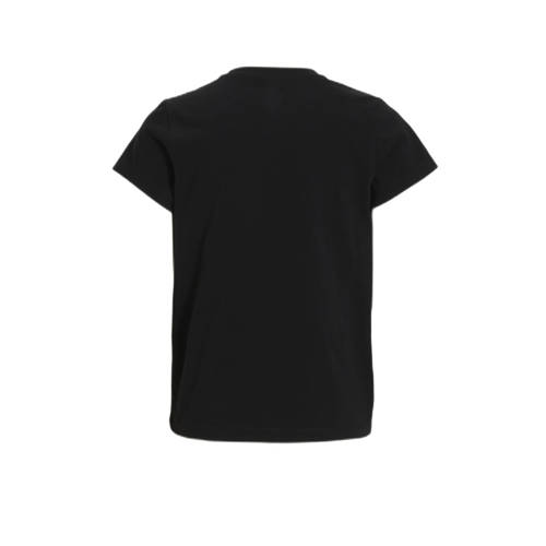 Anytime basic T-shirt zwart Meisjes Katoen Ronde hals Effen 110 116