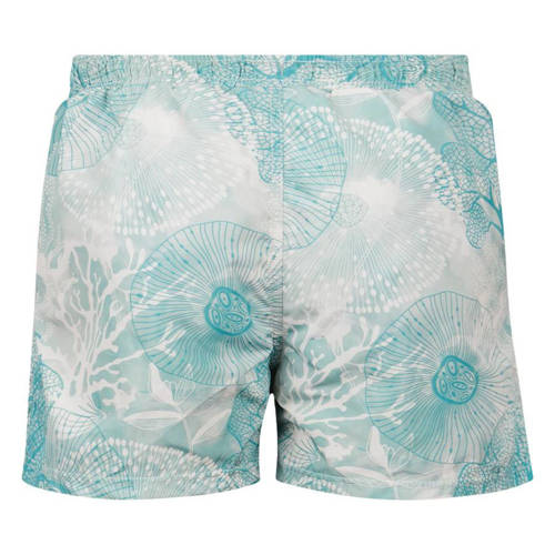 Retour Jeans zwemshort Justo turquoise wit Blauw Jongens Polyester All over print 146 152