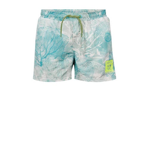Retour Jeans zwemshort Justo turquoise/wit Blauw Jongens Polyester All over print - 110