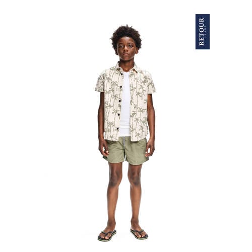 Retour Jeans zwemshort Renzo kakigroen Jongens Polyester Effen 146 152