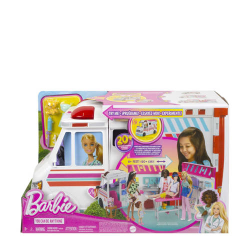 Barbie 2-in-1 speelset ambulance en kliniek Accessoire