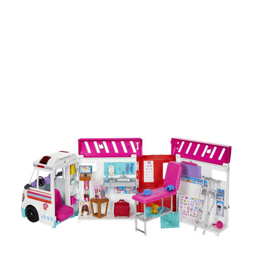 Barbie 2-in-1 speelset ambulance en kliniek Accessoire