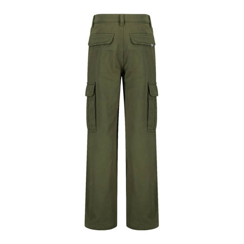 America Today straight fit cargobroek Paloma JR groen Meisjes Katoen Effen 134 140