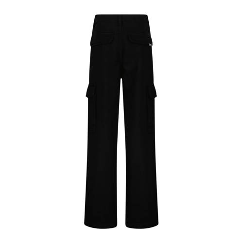 America Today straight fit cargobroek Paloma JR zwart Meisjes Katoen Effen 134 140