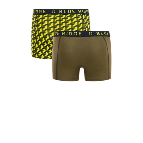 WE Fashion Blue Ridge boxershort set van 2 geel bruin Groen Jongens Katoen 110 116