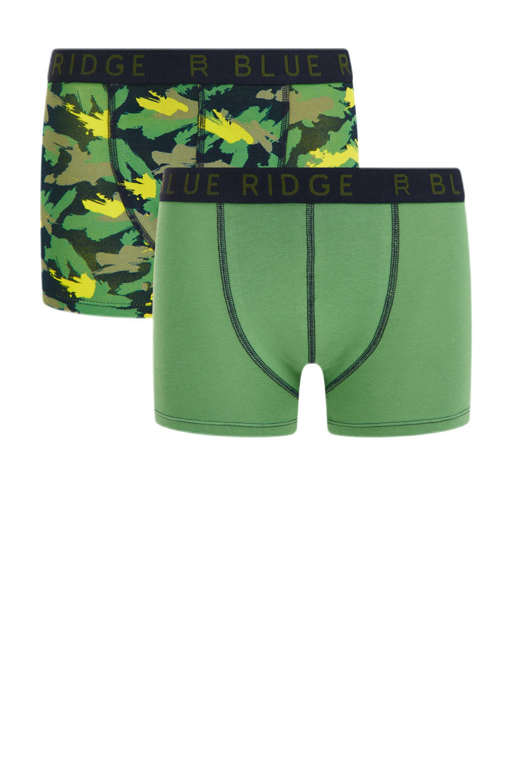 WE Fashion Blue Ridge   boxershort - set van 2 groen/zwart