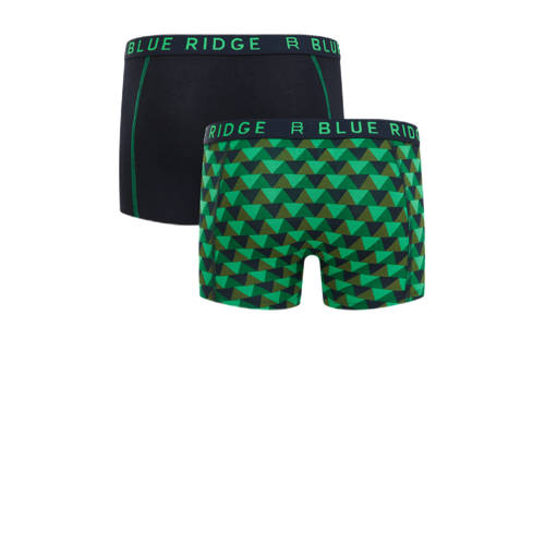 WE Fashion Blue Ridge boxershort set van 2 blauw groen Jongens Stretchkatoen 110 116