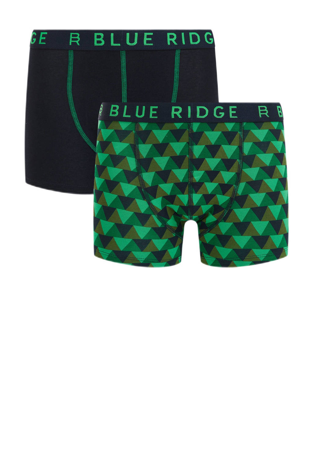 boxershort - set van 2 blauw/groen