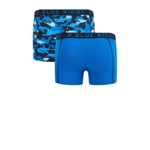 WE Fashion Blue Ridge boxershort set van 2 blauw donkerblauw Jongens Stretchkatoen 110 116
