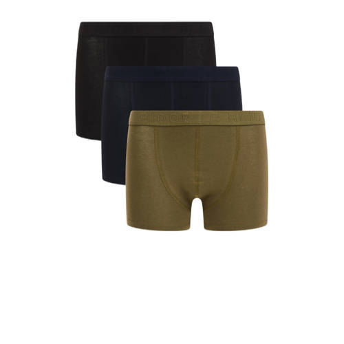 WE Fashion boxershort - set van 3 zwart/blauw/groen Jongens Stretchkatoen - 110/116