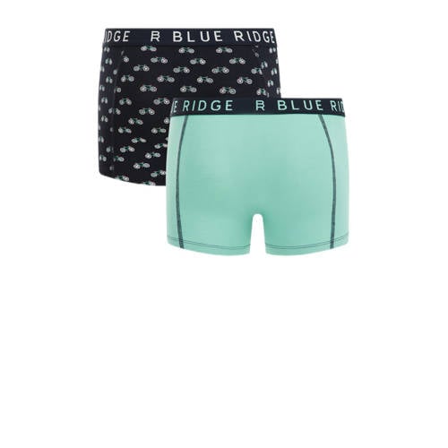 WE Fashion Blue Ridge boxershort set van 2 zwart groen Blauw Jongens Stretchkatoen 110 116