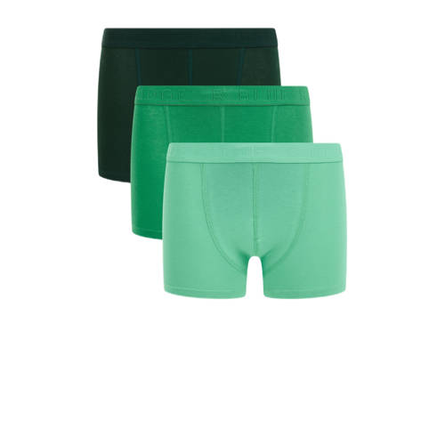 WE Fashion boxershort - set van 3 groen/zachtgroen Jongens Stretchkatoen