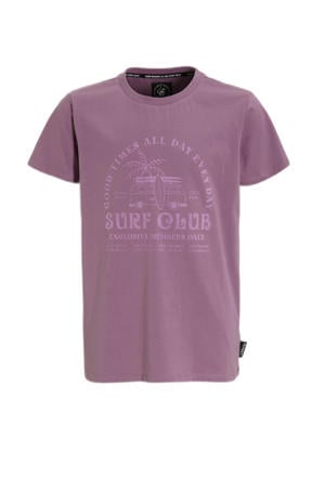 T-shirt Peter-Paul met printopdruk paars