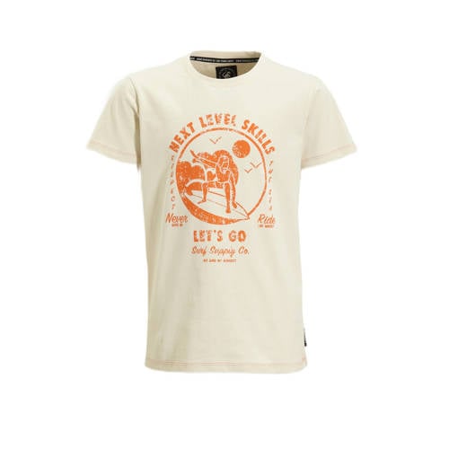 Me & My Monkey T-shirt Pyke met printopdruk beige Jongens Katoen Ronde hals