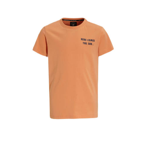 Me & My Monkey T-shirt Puck met printopdruk oranje Jongens Katoen Ronde hals