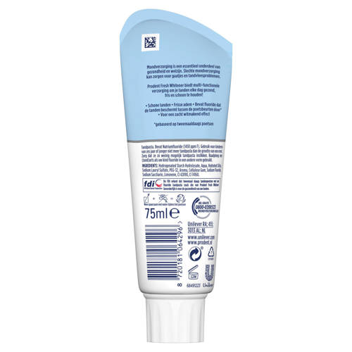 Prodent Fresh Whitener tandpasta 12 x 75 ml | Tandpasta van
